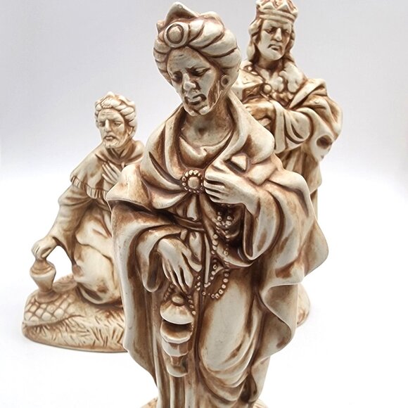 Vtg Atlantic Mold Co. Hand Painted Set of 3 Wise Men Replacements Nativity *Pics - Picture 5 of 10